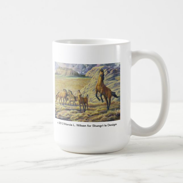 Mug Étalon de mustang de Kiger défendant son troupeau (Droite)