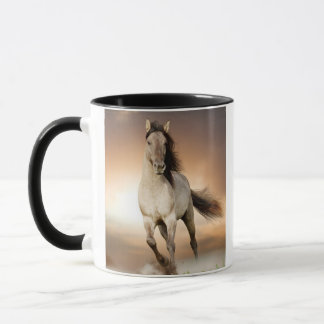 Mug Étalon sauvage fonctionnant dans le coucher du