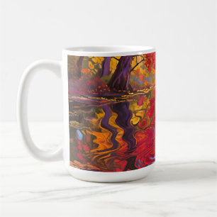 Mug Étang de réflexion automnal Impressionniste