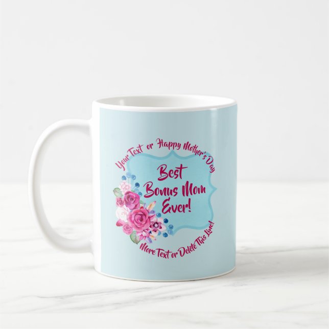Mug Étape Mères Jour Bonus Maman Modifier le texte (Gauche)
