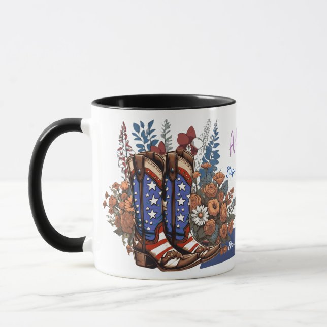 Mug Étape Personnalisée Dans Les Bottes De Cowboy De L (Gauche)