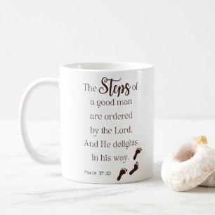 Mug Étapes d'un bon homme - Psaume 37:23 Verse de la B