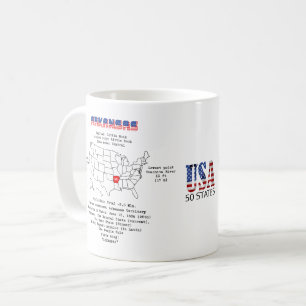 Mug État américain de l'Arkansas sur une carte et info