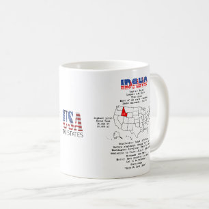 Mug État américain de l'Idaho sur une carte et des inf