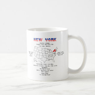 Mug Etat américain de New York sur une carte et des in