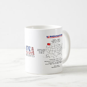 Mug Etat américain de Washington sur une carte et des 