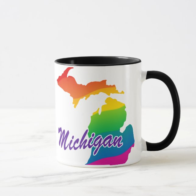 Mug État d'arc-en-ciel du Michigan (Droite)