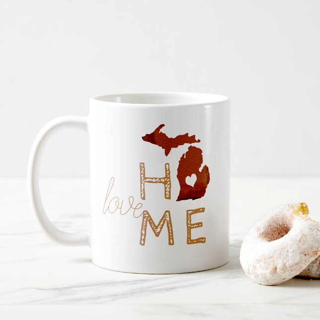 Mug État de Silhouette de cuivre du Michigan (Michigan Copper Silhouette State Coffee Mug from the Michigander!)