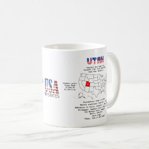 Mug Etat Utah Américain sur une carte et des informati
