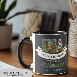 Mug États-Unis 250 Ans de Liberté Couleur de Fond Pers