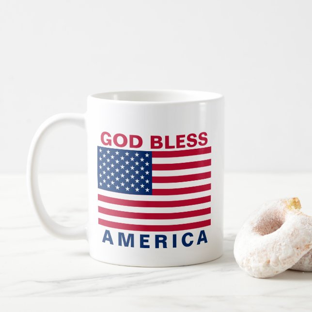 Mug États-Unis Drapeau américain étoiles et rayures (Avec donut)