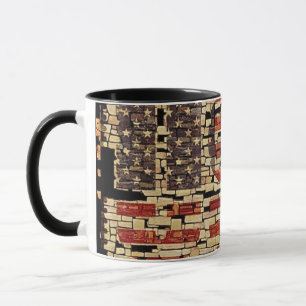 Mug États-Unis en détresse vintage lettres et drapeau 
