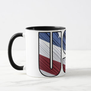 Mug États-Unis en rouge blanc et bleu drapeau patrioti