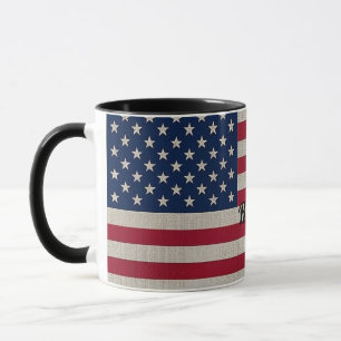 Mug États-Unis Patriotique américain Drapeau lin Calli