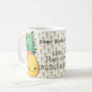 Mug Été fait sur commande de Kawaii des textes/ananas