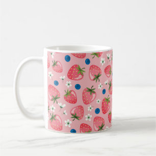 Mug Eté fraise, arrière - plan caricaturale.