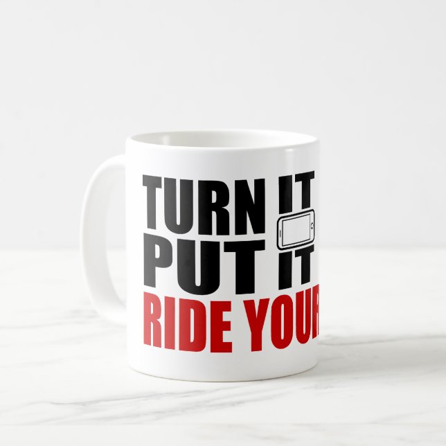 Mug Éteins-Le, Pose-Le, Ride Ton Vélo (Devant gauche)