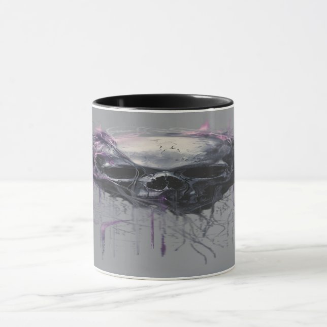 Mug Ethereal Skull Abstract Grunge Dark Art (Centre)
