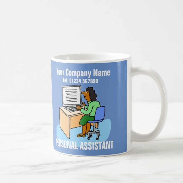 Mug Ethnic Asian Personal Assistant chez Computer. (Droite)