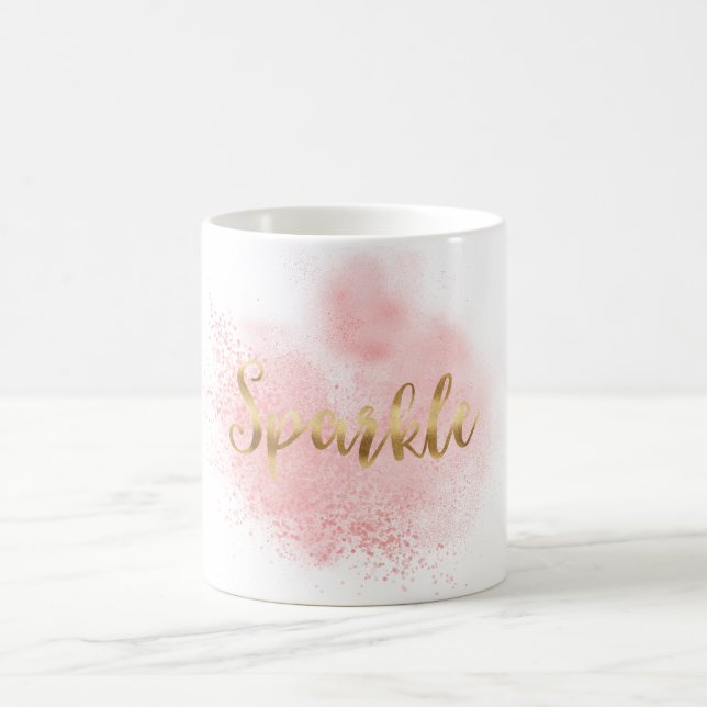 Mug Étincelle fascinante d'or de confettis étincelants (Centre)