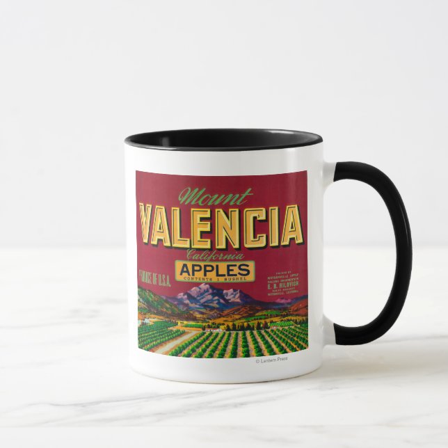 Mug Étiquette Apple Mount Valencia - Watsonville, CA (Droite)