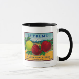 Mug Étiquette Apple suprême - État de Washington