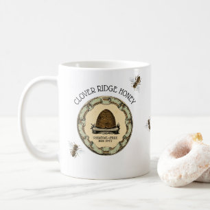 Mug Étiquette d'apiculteur de ferme d'abeille de miel