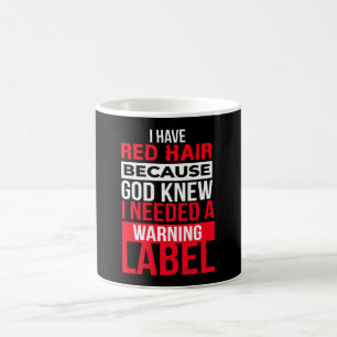 Mug Étiquette d'avertissement à tête rouge Mc1r Cheveu