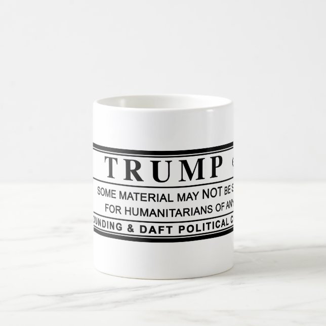 Mug Étiquette d'avertissement Donald Trump (Centre)