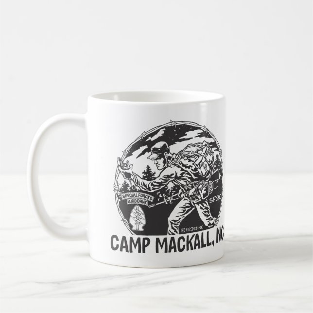Mug Étiquette "de Mackall de camp longue" - (Gauche)