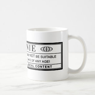 Mug Étiquette de mise en garde de ponceuses de Bernie