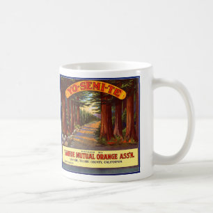 Mug Étiquette orange vintage de Yo-Semi-Te