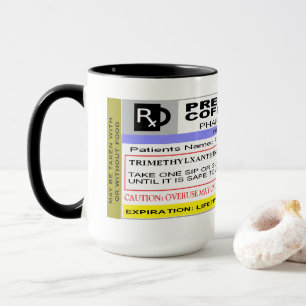 Mug ÉTIQUETTE personnalisé drôle de Rx - café de