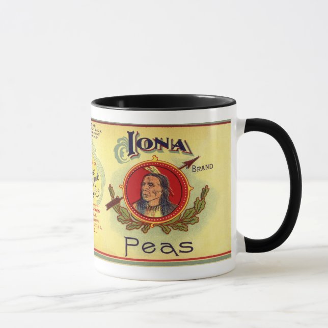 Mug Étiquette végétal vintage - Pois (Droite)