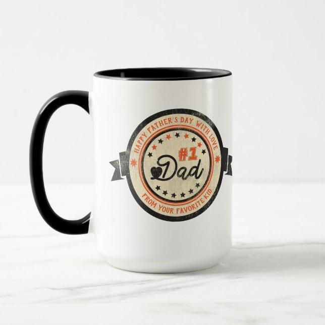 Mug Étiquette Vintage DAD #1 personnalisé (Gauche)