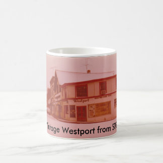 Mug Étiquette vintage de bagage de Westport - endroit
