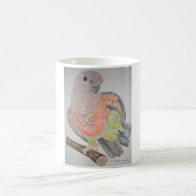 Mug étirage de perroquet Rouge-gonflé par オウムパロット (Centre)