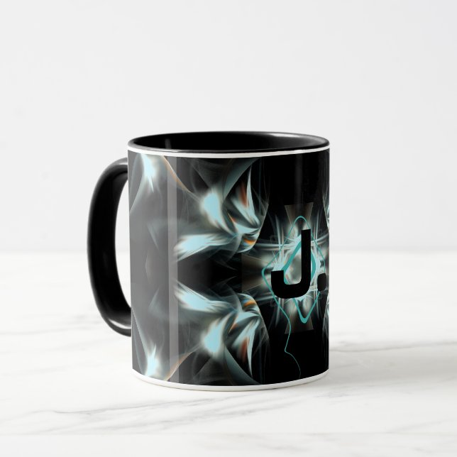 Mug Étoile de déco avec monogramme (Devant gauche)