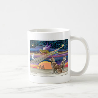 Mug Étoile de Noël - Husky sibérien (deux rouges)