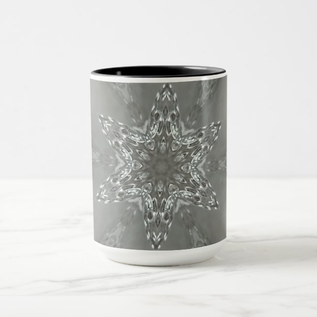 Mug Étoile kaléidoscopique décorative gris argent anti (Centre)