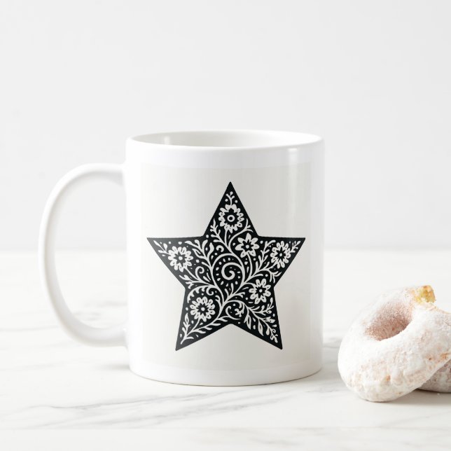 Mug étoile ornementale (Avec donut)