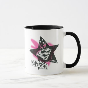 Mug Étoile rose de peinture de jet de Supergirl