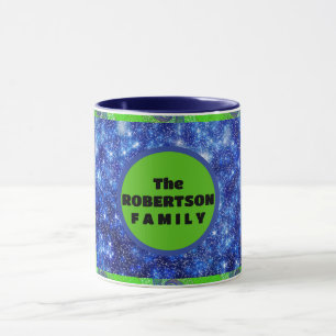 Mug Étoiles à rotation bleue et verte