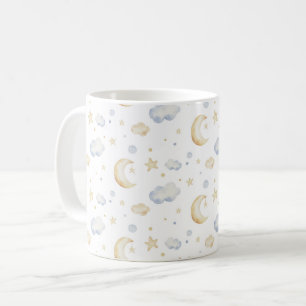 Mug Etoiles de lune d'aquarelle et Motif de nuage