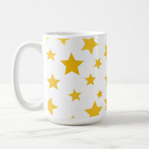 Mug étoiles dorées sur fond blanc