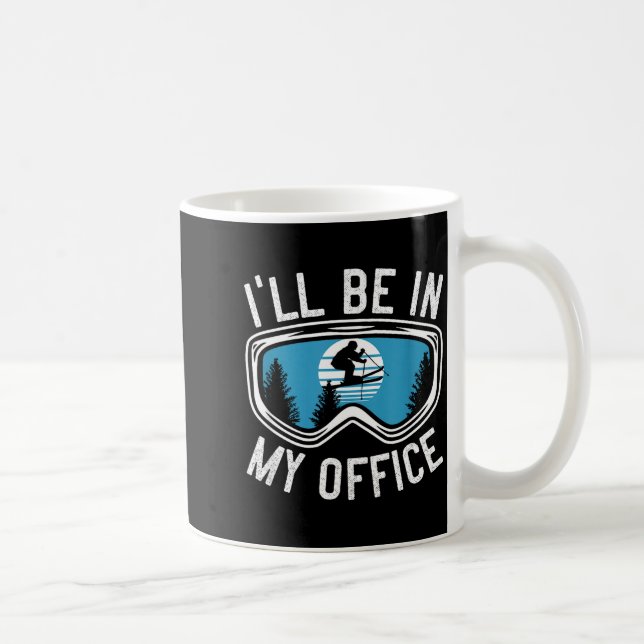 Mug Être au bureau en train de skier, cadeau drôle pou (Droite)