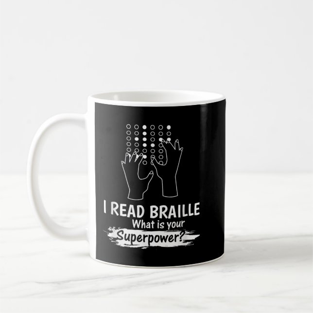 Mug Être aveugle Sensibilisation braille (Gauche)
