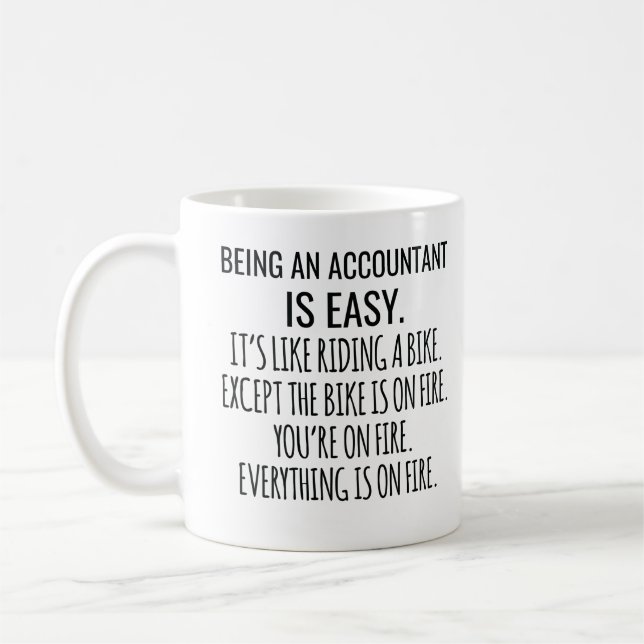Mug Être comptable est facile c'est comme rouler à vél (Gauche)