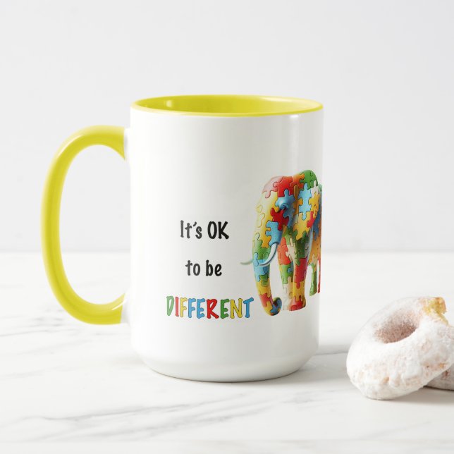 Mug Être différent, c'est correct (Avec donut)