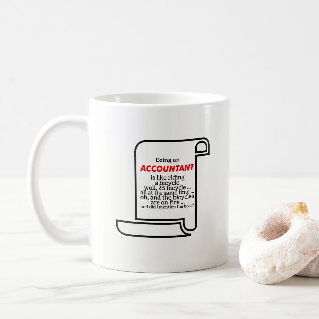 Mug Être drôle un comptable est comme monter une (Avec donut)